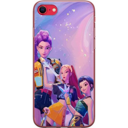 Kompatibelt Mobildeksel til Apple iPhone SE (2020) Futuristiske popdamer i neonfarger med magiske detaljer mot en drømmeaktig galaksebakgrunn