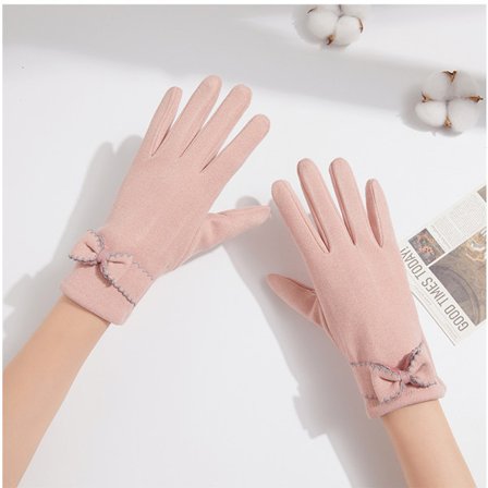 Vinterhandsker Dame Bløde Vanter Efterår Roset Fortykket Varme Skærmhandsker Dame Pink