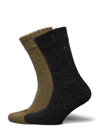 Slheric 2-Pack Wool Sock B Underwear Socks Regular Socks Vihreä Selected Homme