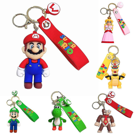 Super Mario Brothers Inspireret Nøglering - Tegneserie Anime Mario Yoshi Nøglering Vedhæng Taske Charm Gave til Voksne Børn Fans