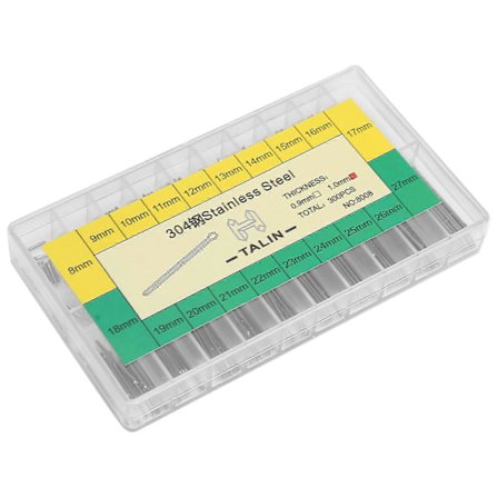 1 mm armbåndsurrem Split Pins rustfrit stål urdele sortiment 8-27 mm