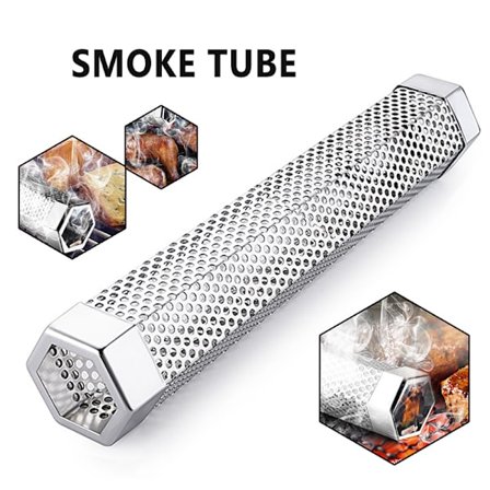 BBQ Grill Rostfritt Stål Rökrör Träpellets Kallrökningslåda Grilltillbehör 12 tum