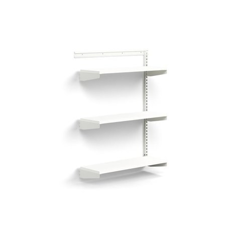 Wandregal RELY, Anbaumodul, Laminatböden, 1221 x 900 x 300 mm, weiß