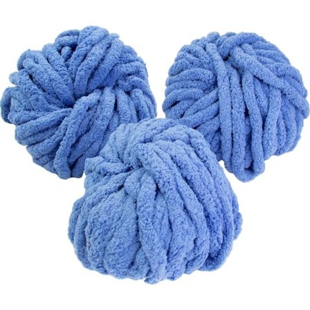 Roving 3-pack (ca 26,9 meter per stycke) - Indigo - Fluffig Chenille
