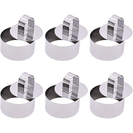 6 kappaletta leivonnaisia rengas, pyöreä leivonnaisia muotti, ruostumaton teräs kakku rengas leivonta Mousse muotit jälkiruoka renkaat (pyöreä)