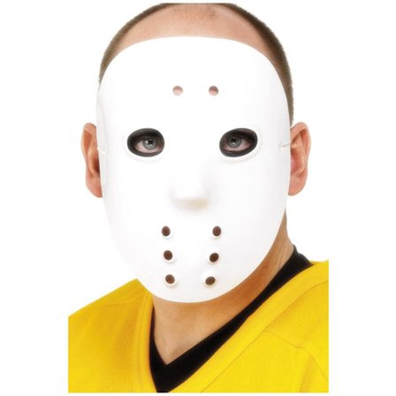 Vuxen hockeymask i vit plast