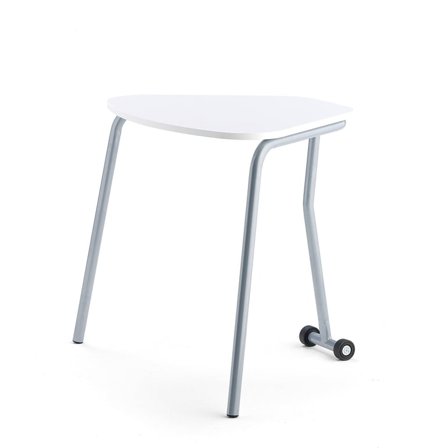 Folding table HEX, 740x800x620 mm, alu grey frame, white