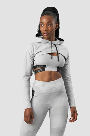 ICANIWILL - Ultimate Training Cropped Hoodie Light Grey - Damen - ICIW