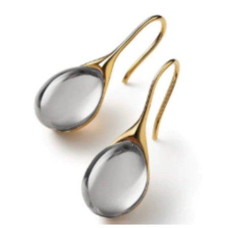 Katteøje øreringe med grå diamanter