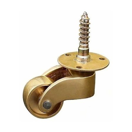 Høstkampanje, universelle møbelhjul i messing, solide messinghjul, 360 graders roterende svinghjul, lastekapasitet 75 kg, skruer ikke inkludert
