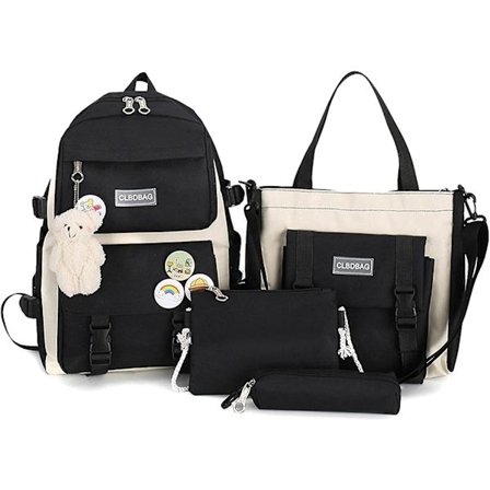 Ornitolog Skole Tasker Rygsække til Søde Teenage Piger Trykt 4 stk Sæt Kawaii Skole Rygsæk Sæt Søde Æstetiske Rygsæk til - Perfet