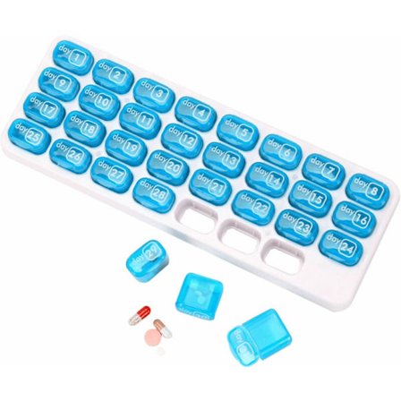 Pillerdosett 31 dagar - Portabel pillerdosett för dagliga piller, perfekt för resor