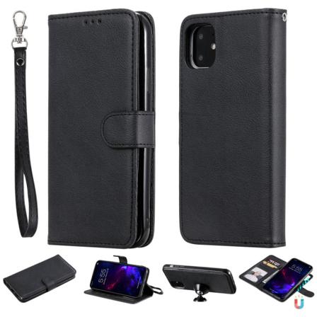 Iphone 11 - Plånboksfodral/magnet Skal 2in1 - Svart Black Svart