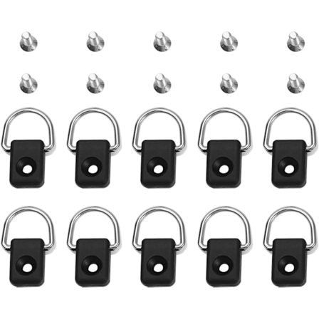10 stk Kajakk D-ringer, Kajakk Festestropper, Båt Rigg D-ring Sikkerhet, ZQKLA