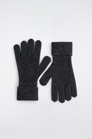COS Men's Ribbed Cashmere Gloves in Black