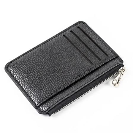 Mini dragkedja Kortväska Slim ID Bankväska Plånbok Organizer Bärbar Liten Slim Ultratunn Kort Väska för män Svart With Zipper