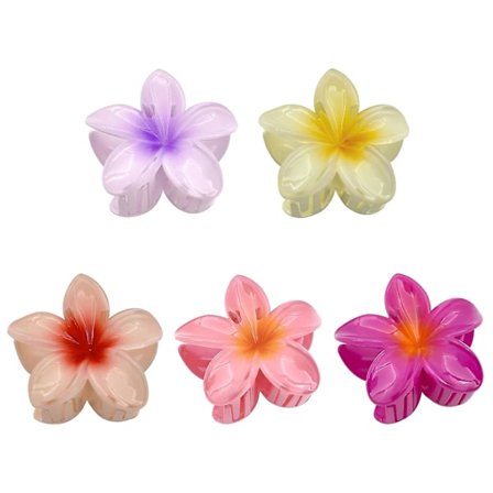 Blomster Hårklemmer Hawaiianske Damer Hårklemmer 5 Stykker Blomsterklemmer Store Søde Blommeblomst Klemme
