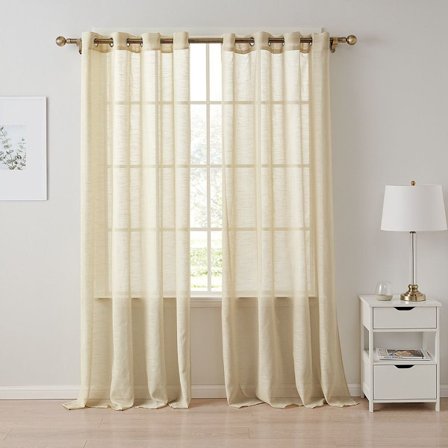 Gardiner med øyer - Voilegardiner laget av polyester - Halvgjennomsiktige gardiner for KLB