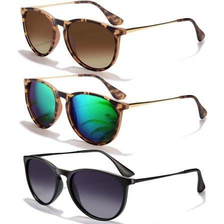 2025 Seneste Model Solbriller Dame Herre Polariserede UV-beskyttelse Trendy Vintage Retro Runde Spejlglas Solbriller Til Kvinder A-3pak-leop