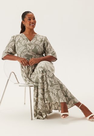 Happy Holly Puff Sleeve Viscose Dress Vaatteet