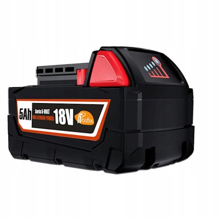 Max Lithium Power X-VOLT 18V 5Ah Batteri – LED Indikator | 10 Celler | Reservedel til Milwaukee M18, HD18