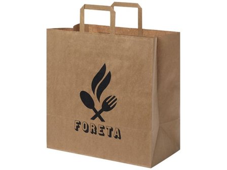 Papperspåse platt handtag brun XL - Lyreco - Profilsortiment - Kassar och påsar - Papperskassar