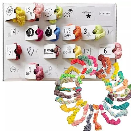 2025 Garn Adventskalender, Ull Adventskalender 2025 Jul & Garn Adventskalender 24 Dager Jule Nedtellingskalender Gave for Strikkemarkører-FQ-