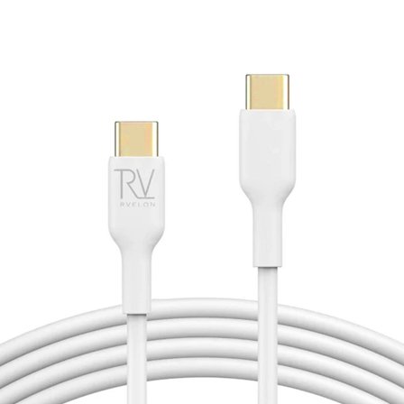 USB C to USB C Silicone Cable 240W Rvelon - 1m White