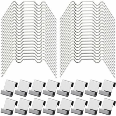 100 stk. glassclips for drivhus, inkludert 50 stk. W-type drivhusklemmer i rustfritt stål og 50 stk. Z-type clips for drivhusglass.pa