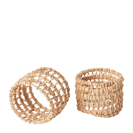 Åhléns Home Servettring i palmfiber PAMMY, 2-pack Bordstextil Beige ONESIZE