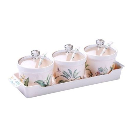 Krydderkrukke Tredelt Sett Kreativ Grønn Plante Multifunksjonelle Kjøkkenredskaper