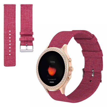 Fossil Gen 4 (40 mm) klockarmband i slitstark nylon - Röd