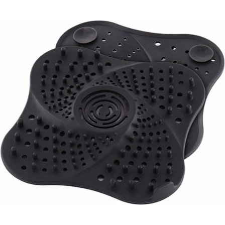 Hårfanger for dusjavløp, silikonavløpsrør, hårfanger med sugekopp for kjøkkenvask på bad (svart)