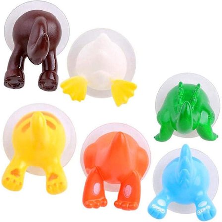 6-delt søtt dyre sugekoppkroker for barnerom og barnehage