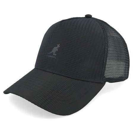 Kangol - Zwart trucker Cap - Seersucker Mesh Black Trucker @ Hatstore