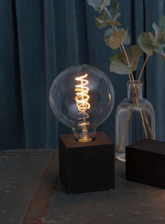 Kub bordlampe - sort