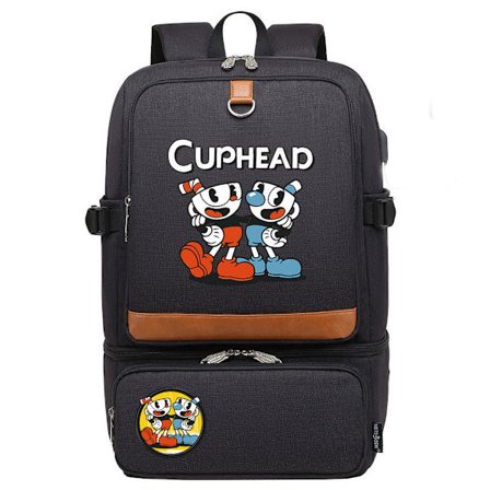 Cupheads Anime Skolesekk Casual Daypack Ryggsekk Cool Bokveske