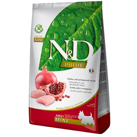 Farmina - N&D Dog Prime Chicken & Pomegranate Adult Mini 2,5kg - Hund - Hundefôr & hundemat - Tørrfôr for hund - ZOO.no