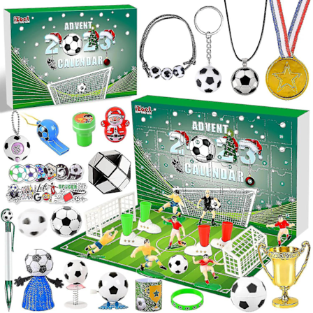 Mike Fotball Adventskalender Jente Gutter 2024 24 Fotballgaver Med Fotballmedalje Fløyte 24 Juleräknedag Adventskalender