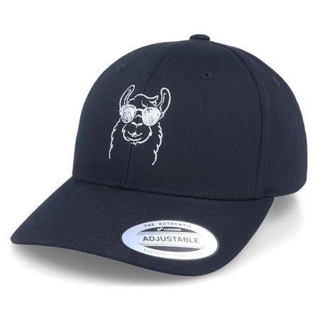 Iconic - Svart adjustable Keps - Cool Llama Lines Black Curved Adjustable @ Hatstore