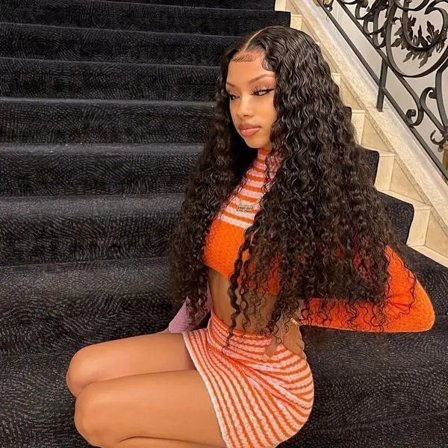 Parykker for kvinner, limfrie, forhåndskutte, krøllete menneskehårparykk