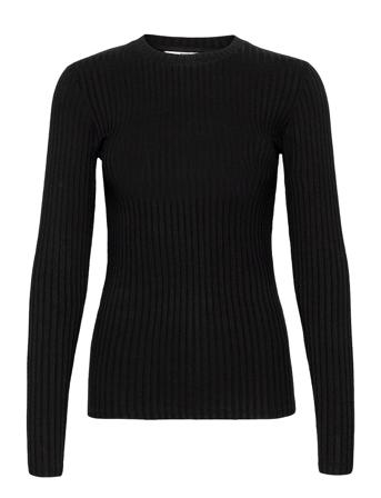 5X5 Solid Tuba Top T-shirts & Tops Long-sleeved Svart Mads Nørgaard