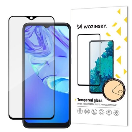 Wozinsky super hållbar Full Lim härdat glas fullskärm med ram Case Friendly TCL 305 svart