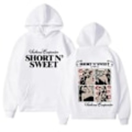 Sabrina And Carpenter Merch Hettegenser Trykket Genser Løs Pullover Casual Langermet Unisex Hvit L