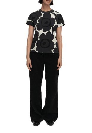 Marimekko Heleys Unikko T-shirt Överdelar Dam Svart M