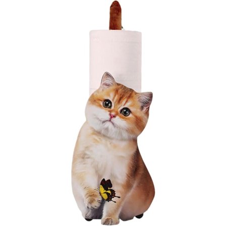 Katte toalettpapirholder, toalettpapirholder og papirhåndkle, kattepapirhåndkleholder, stående katte toalettpapirhåndkle dispenser