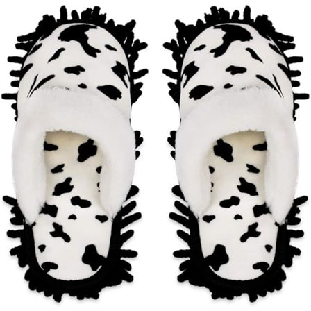 Ku mønster mikrofiber mopp tøfler sko avtagbar hus gulv støv rengjøringsverktøy