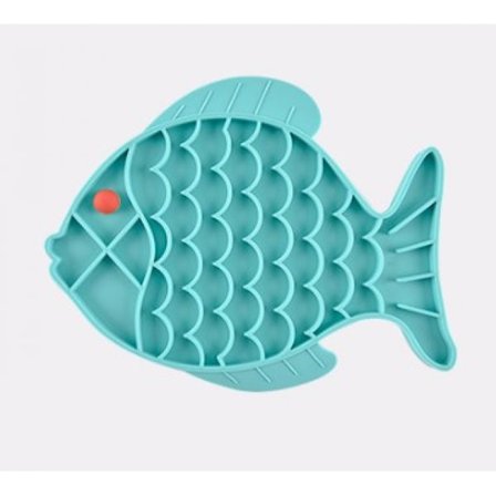Foderskål i silikone til kæledyr, hund, kat, blå fisk