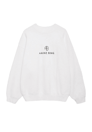 Anine Bing Jaci Sweatshirt Monogram Tröjor Dam Vit S