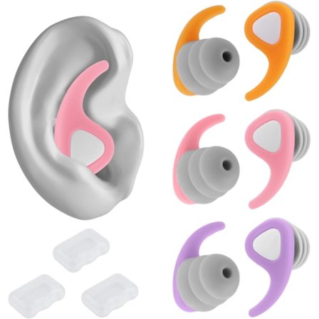 Svømmeørepropper for støyreduksjon for barn, små støydempende silikonørepropper vanntette gjenbrukbare ørepropper for bassengvann